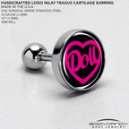 16G 1/4 Hollow Heart Doll Word Tragus Cartilage Earring by Onyx O