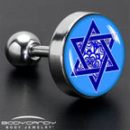 16G 1/4 Floral Star of David Tragus Cartilage Earring by Onyx O