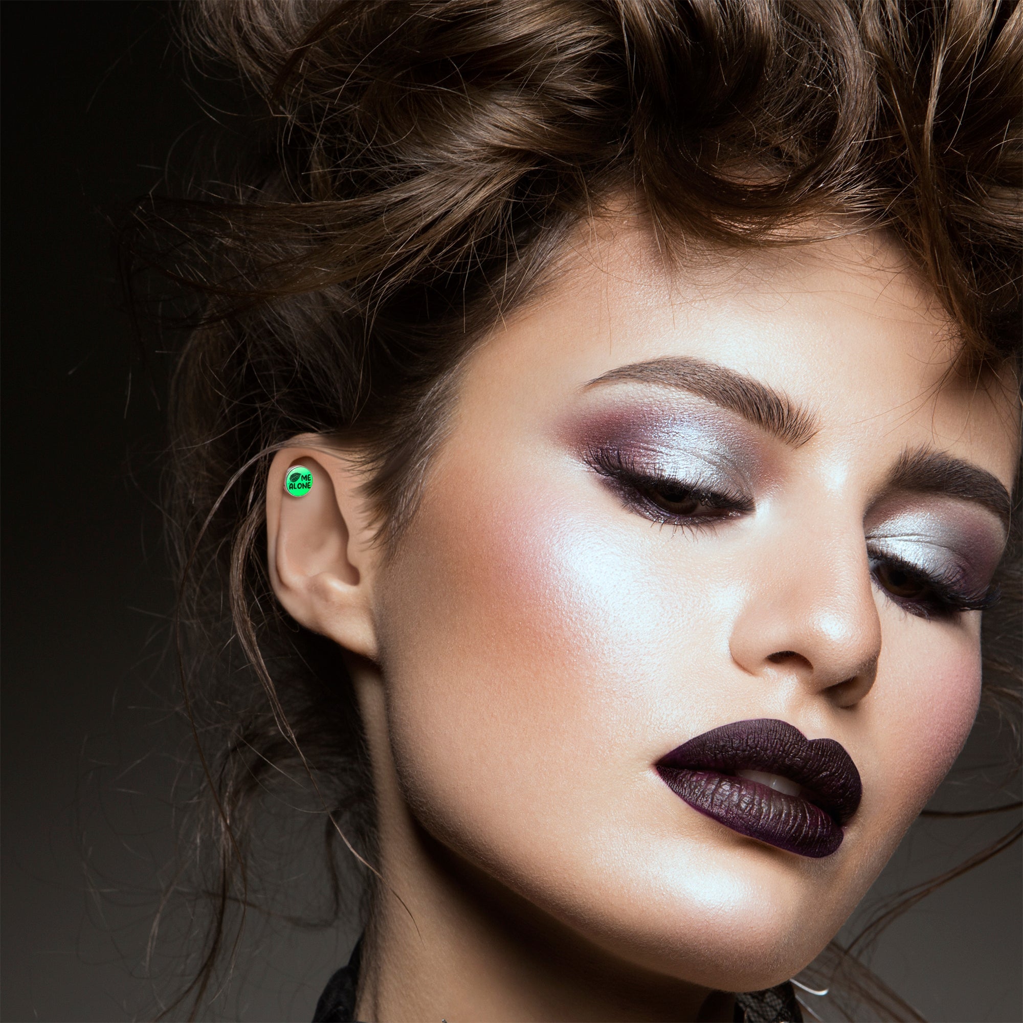 16G 1/4 Glow in the Dark Leaf Me Alone Tragus Cartilage Earring by Onyx O