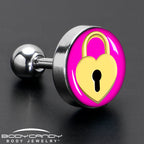 16G 1/4 Heart Lock Cartilage Tragus Earring by Onyx O