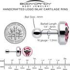 16G 1/4 Krampus Cutie Tragus Cartilage Earring by Onyx O