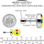 16G 1/4 Popsicle Treat Cartilage Tragus Earring by Onyx O