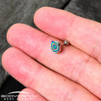 16G 1/4 Rainbow Retro Heart Tragus Cartilage Earring by Onyx O