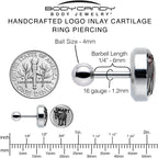 16G 1/4 Donkey Smart Ass Tragus Cartilage Earring by Onyx O
