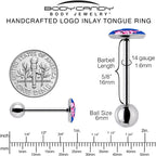 Adorable Axolotl Barbell Tongue Ring by Onyx O