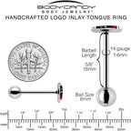 Battery Empty Barbell Tongue Ring by Onyx O
