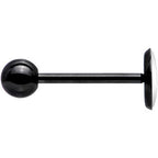Power Button Glow in the Dark Black Anodized Barbell Tongue Ring