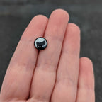 Glow in the Dark Black Anodized Peeking Black Cat Barbell Tongue Ring by Onyx O