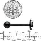 Black Glow in the Dark Heart Spider Web Barbell Tongue Ring by Onyx O