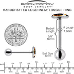 Chromatic Moon Barbell Tongue Ring by Onyx O