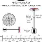 Hot Pink Cool S Barbell Tongue Ring by Onyx O