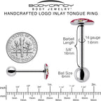 Love Me Not Flower Barbell Tongue Ring by Onyx O