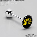 Black Yellow Fake Adult Barbell Tongue Ring by Onyx O