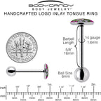 Blossom Creation Paradise of Pink Flowers Barbell Tongue Ring by Onyx O
