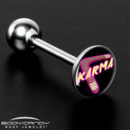 Karmic Boomerang Barbell Tongue Ring by Onyx O