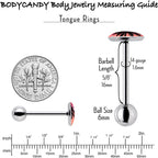 Red Sunset Palm Tree Barbell Tongue Ring by Onyx O