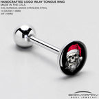 Holiday Skeleton Santa Claus Barbell Tongue Ring by Onyx O