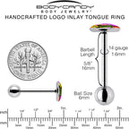Sunflower Cactus Barbell Tongue Ring by Onyx O