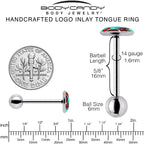 Christmas Holiday Weiner Dog Barbell Tongue Ring by Onyx O