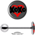 XOXO Heart Barbell Tongue Ring by Onyx O
