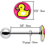 Yellow Ducky Barbell Tongue Ring by Onyx O