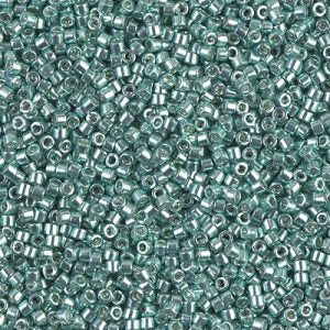 Miyuki Delica DB414 / DB0414  11/0 Galvanized Green Cylinder/Tube Beads - 5 or 10 gm