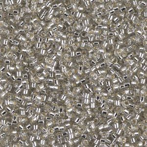 Miyuki Delica DB1211  11/0 Silver Lined Gray Mist Cylinder/Tube Beads - 5 or 10 gm