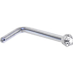 Platinum 1.5mm Genuine Diamond Nose Ring