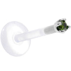 Solid 14K White Gold 1.5mm Genuine Green Diamond Bioplast Push in Monroe