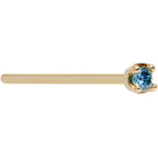 Solid 18K Yellow Gold 1.5mm Genuine Blue Diamond Nose Ring