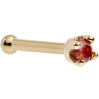 Solid 18K Yellow Gold 1.5mm Genuine Red Diamond Nose Ring