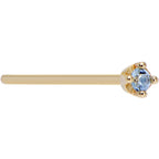 Solid 18K Yellow Gold 1.5mm Genuine Topaz Nose Ring