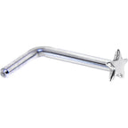 Solid 14K White Gold Star Nose Ring