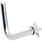 Solid 14K White Gold Star Nose Ring