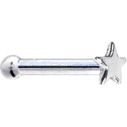 Solid 14K White Gold Star Nose Ring