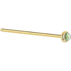 Solid 14K Yellow Gold 2mm Labradorite Nose Ring