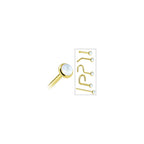 Solid 14K Yellow Gold 2mm Rainbow Moonstone Nose Ring