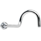 14k Solid White Gold Genuine 1.5mm Diamond Micro Nose Ring