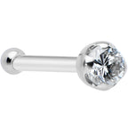 14k Solid White Gold Genuine 1.5mm Diamond Micro Nose Ring