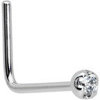 14k Solid White Gold Genuine 1.5mm Diamond Micro Nose Ring