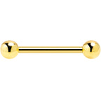14k Solid Gold Ball Internally Threaded Barbell Tongue Ring