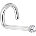 Platinum 1.5mm Genuine Diamond Nose Ring