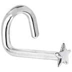 Solid 14K White Gold Star Nose Ring