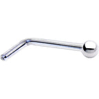 Solid 14K White Gold 1.5mm Ball Nose Ring