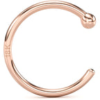 20G 3/8 Solid 18K Rose Gold Nose Hoop