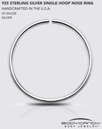 Single Hoop Nose 925 Sterling Silver Nose Hoop Ring