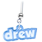 Custom Flexible PTFE Blue Personalized Name Pregnancy Belly Ring