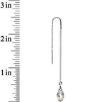 Handcrafted Silvery Threader Earrings Created with Crystals
