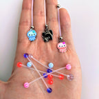 Pregnant Belly Button Ring With Pink UV Ends