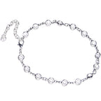Handmade Clear Gem Ankle Bracelet Created with Crystals